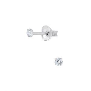 2mm Cubic Zirconia Stud Earrings 925 Sterling Silver Minimalist Jewelry